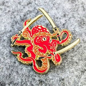 🐙 Octopus Sword Fighter Pin